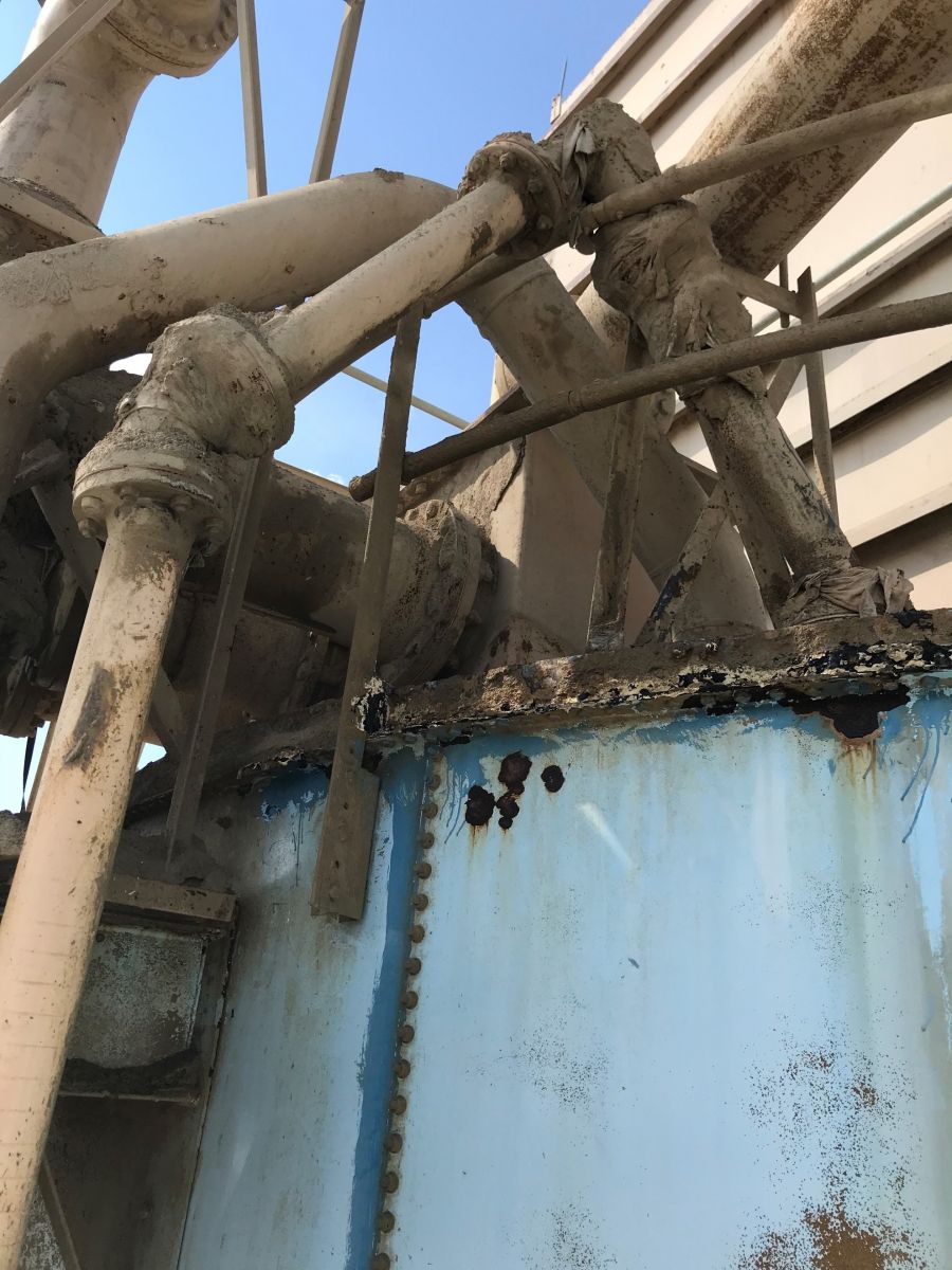 Corroding bolted steel silo