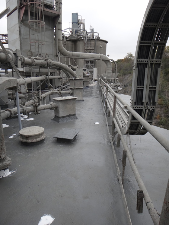 concrete silo roof leak