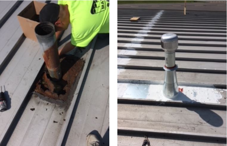 Silo metal roof repair